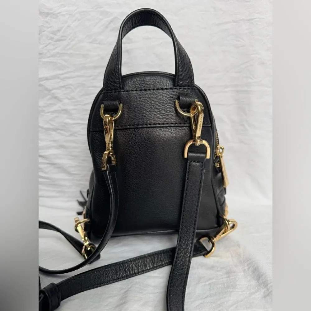 Michael Kors Mini Rhea Black Studded Backpack - Picture 4 of 6